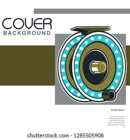 Fishing illustration template for logo - Vector