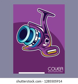 Fishing illustration template for logo - Vector