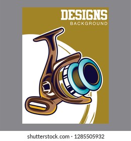 Fishing illustration template for logo - Vector