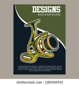Fishing illustration template for logo - Vector