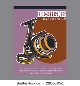 Fishing illustration template for logo - Vector