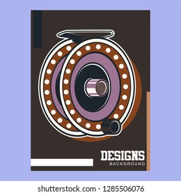 Fishing illustration template for logo - Vector