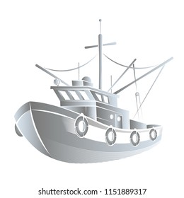 Fishing industrial ship concept vector