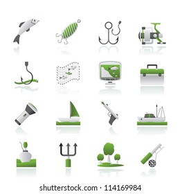 Fishing industry icons - vector icon set
