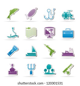 Fishing industry icons - vector icon set