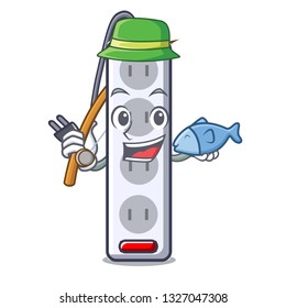 Fishing isolated power strip with the mascot