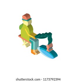 Fishing isometric left top view 3D icon