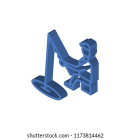 Fishing isometric left top view 3D icon