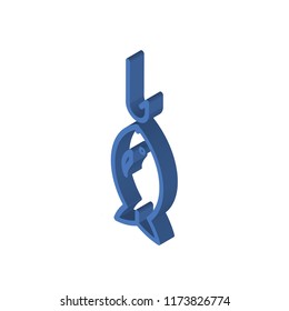 Fishing isometric left top view 3D icon