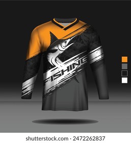 Diseño de Jersey de Pesca totalmente editable