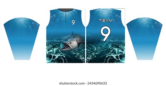 Fishing jersey design template vector illustration 