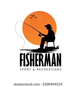fishing jumping illustration logo design vector fishing tournament logo template vector. vintage