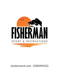 fishing jumping illustration logo design vector fishing tournament logo template vector. vintage