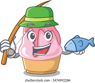 Fishing kakigori with in the cartoon shape
