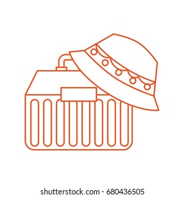 Fishing kit box with hat icon