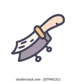 Fishing Knife Color Vector Doodle Simple Icon