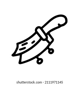 Fishing Knife Line Vector Doodle Simple Icon