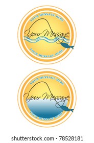 Fishing labels or buttons