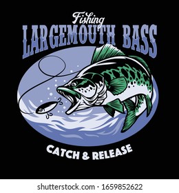 fishing largemouth bass t-shirt design