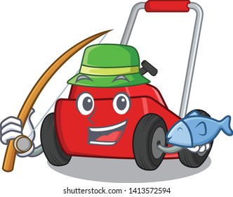 Fishing lawnmower character
