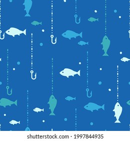 Fishing in the Leisure Vector Graphic Seamless Pattern can be use for background and apparel design