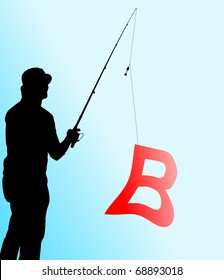 fishing letter B