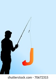 fishing letter J