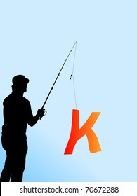fishing letter K