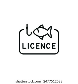 Fishing license icon. Simple fishing license icon for social media, app, and web design. Vector illustration.