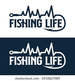 Fishing  Life Logo Designs for Your Brand, Professional Fishing Logo Templates for Your Business, Stylish Fishing Typography, Creative Fishing Design, Unique Typography