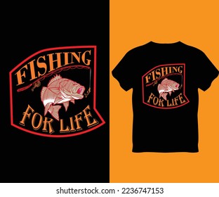 FISHING FOR LIFE T-SHIRT DESIGN VECTOR