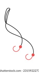 Fishing Line With Hooks Vector Illustration