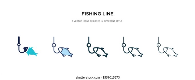 fishing line icon in different style vector illustration. two colored and black fishing line vector icons designed in filled, outline, line and stroke style can be used for web, mobile, ui