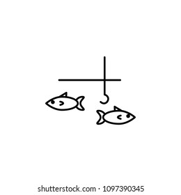 fishing line icon. Element of camping icon for mobile concept and web apps. Thin line fishing icon can be used for web and mobile