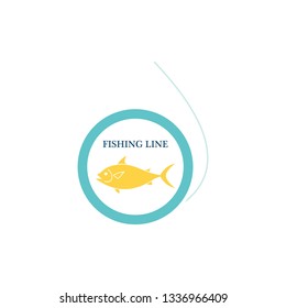 Fishing line icon. Flat color design. Vector illustration.