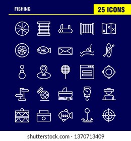 Fishing Line Icon Pack For Designers And Developers. Icons Of Wheel, Gear, Circle, Reel, Fish, Fishing, Fishing Reel, Vector