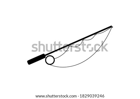 Fishing line or fishing pole with tackle in vector
