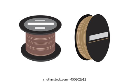 Fishing line spool isolated on white background flat vector illustration