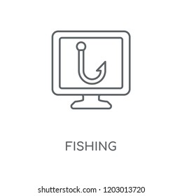 Fishing linear icon. Fishing concept stroke symbol design. Thin graphic elements vector illustration, outline pattern on a white background, eps 10.