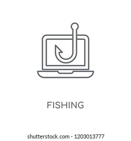 Fishing linear icon. Fishing concept stroke symbol design. Thin graphic elements vector illustration, outline pattern on a white background, eps 10.