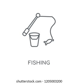 Fishing linear icon. Fishing concept stroke symbol design. Thin graphic elements vector illustration, outline pattern on a white background, eps 10.