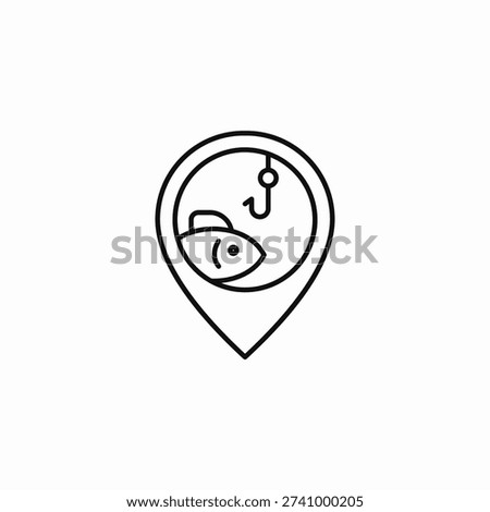 fishing location icon sign vector
