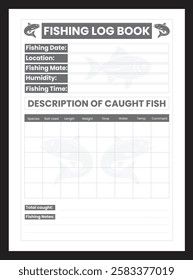 Fishing Log Book Interior Design For KDP