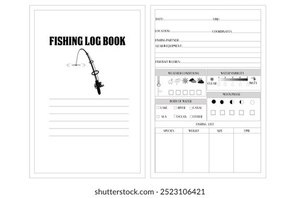 fishing log book template design