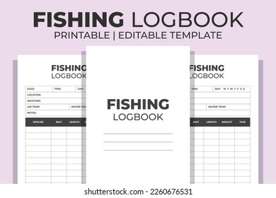 Fishing Logbook Editable KDP Interior