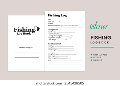 Fishing Logbook Kdp Interior Template