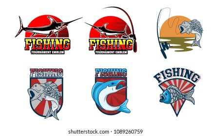 fishing logo badge design