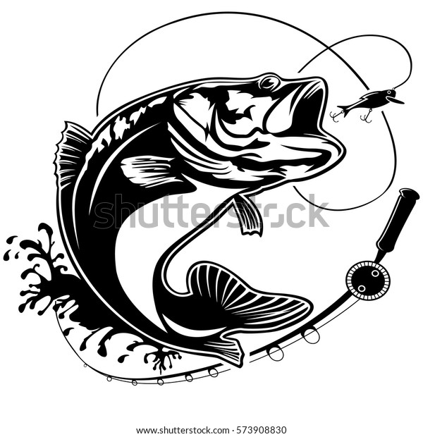 Fishing Logo Bass Fish Club Emblem Stock Vector (Royalty ...