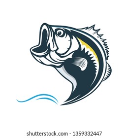 Fishing Bass Logo Bass Fish Rod Stock Vector (Royalty Free) 1038439735 ...