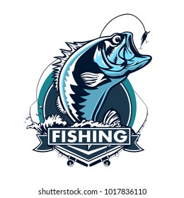 Fishing Logo Bass Fish Rod Club Stock Vector (royalty Free) 1017836110 